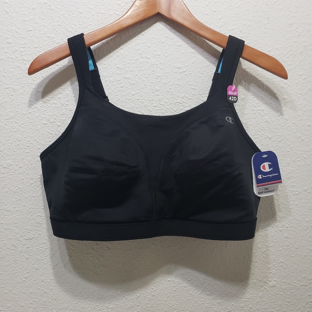 NWT CHAMPION black sports bra 42D